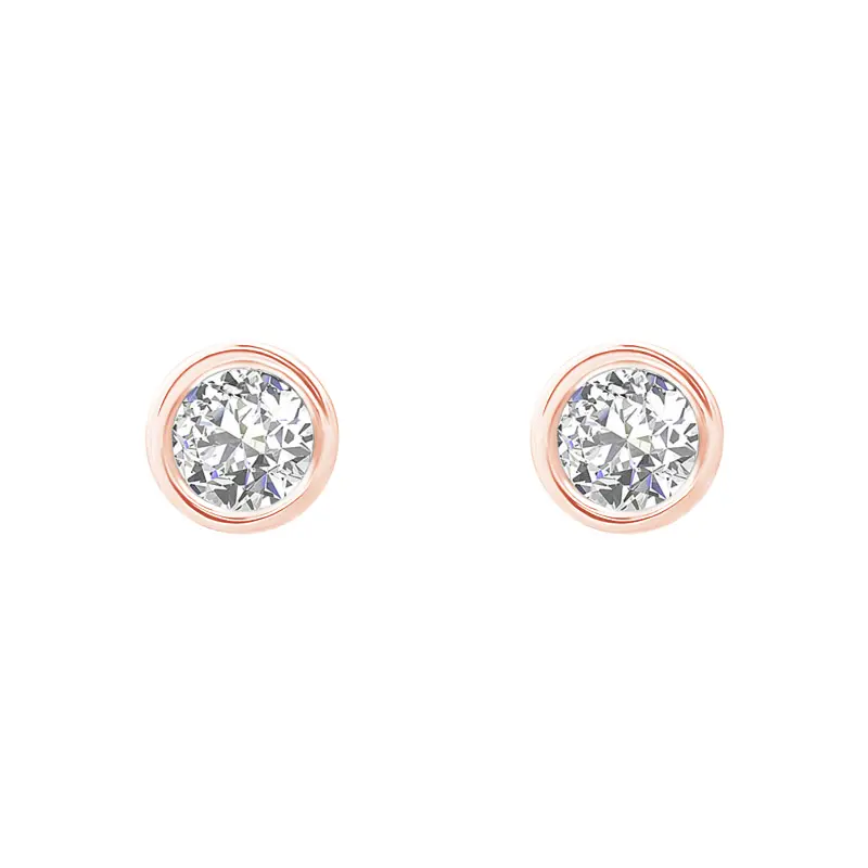 Náušnice s bezel osazenými diamanty Jacie