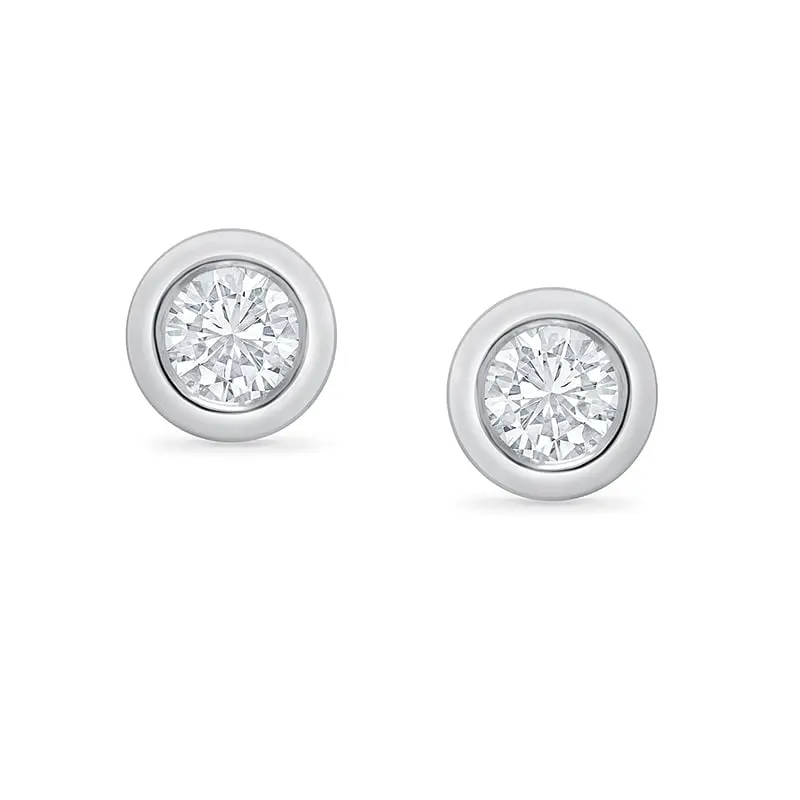 Bezel diamantové náušnice Pavline