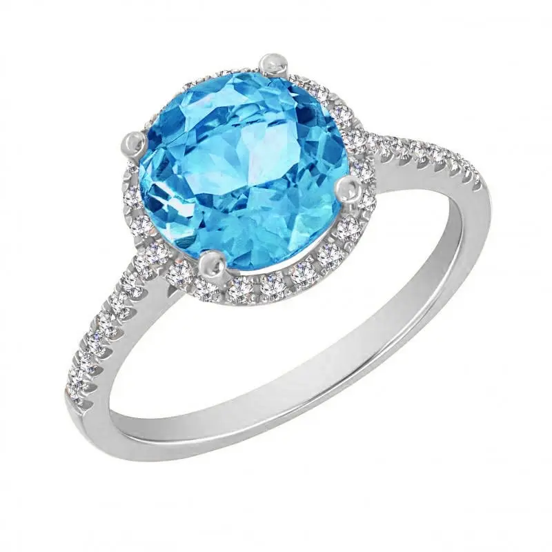Zlatý prsten s 2.75ct topazem a diamanty Xana