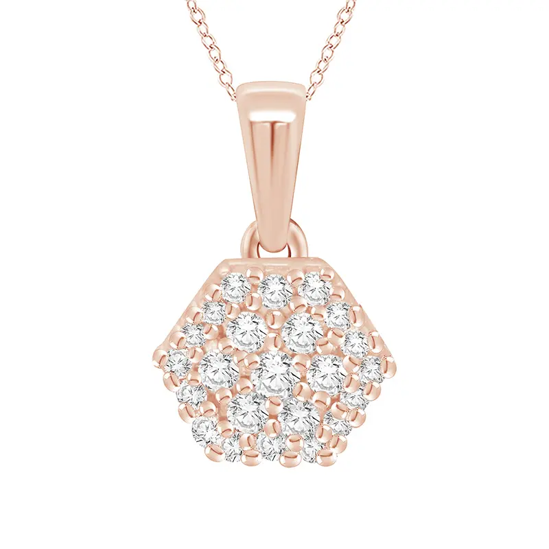Přívěsek ve tvaru hexagonu s lab-grown diamanty Aliki