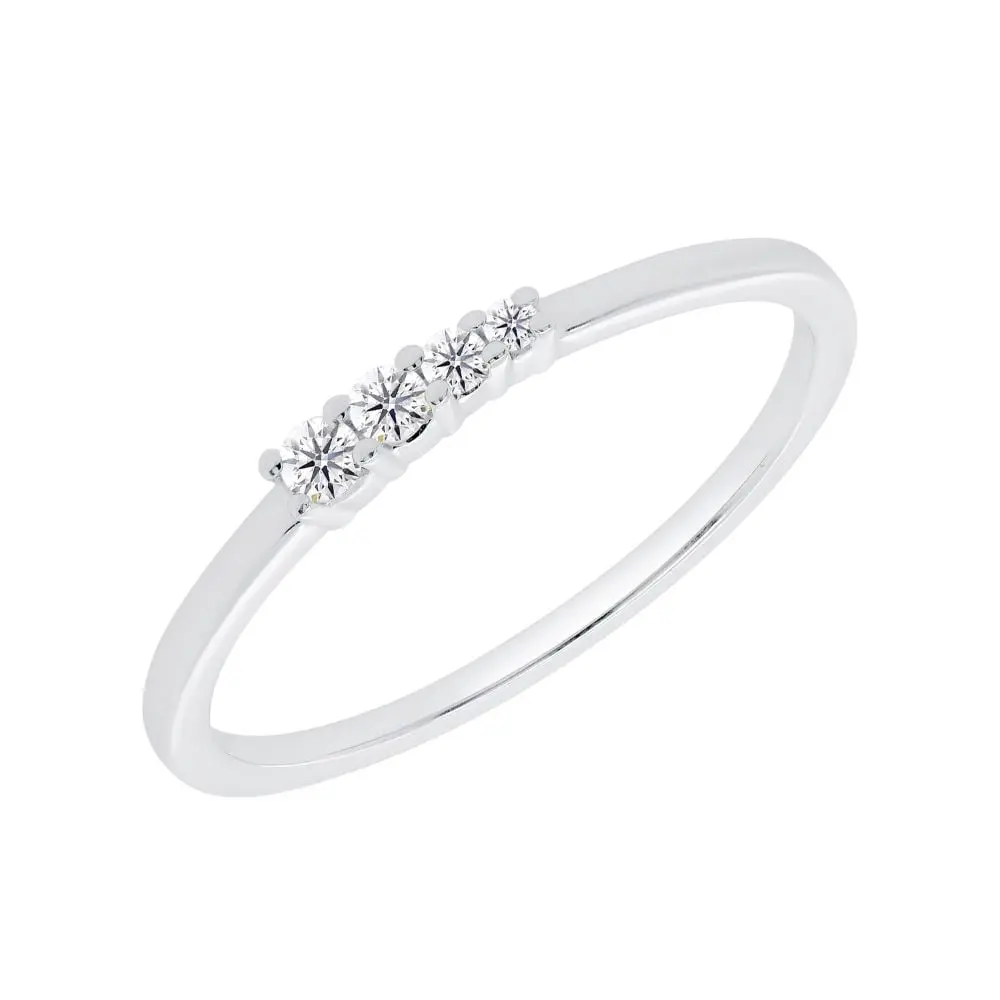 Minimalistický zlatý prsten s lab-grown diamanty Arne