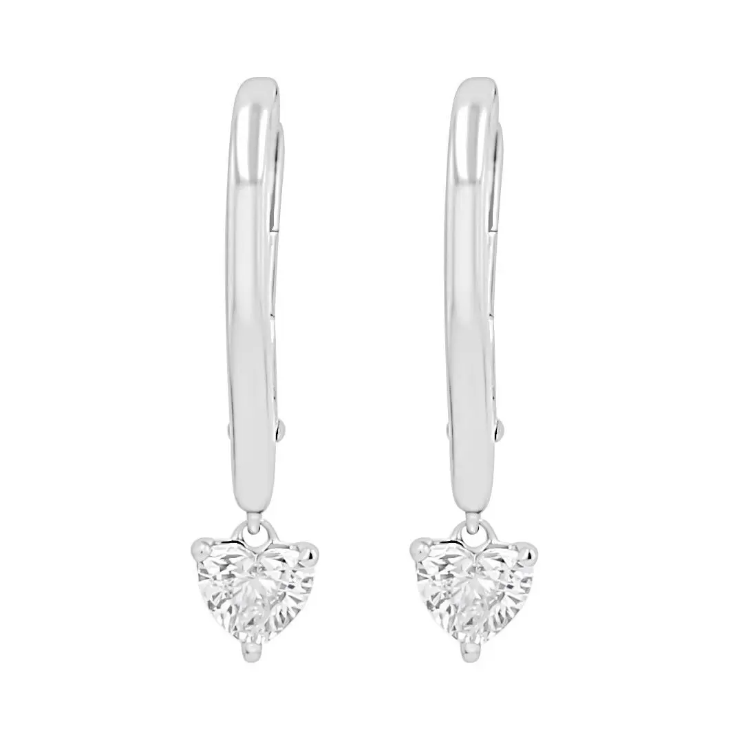 Stříbrné srdíčkové náušnice s 0.25ct lab-grown diamantem Lola