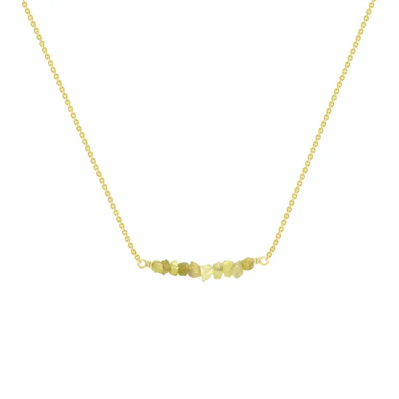 Zlatý choker se žlutými nebroušenými diamanty Inaku