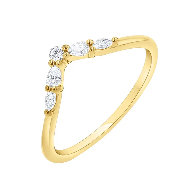 Vykrojený prsten s round, pear a marquise diamanty Craig