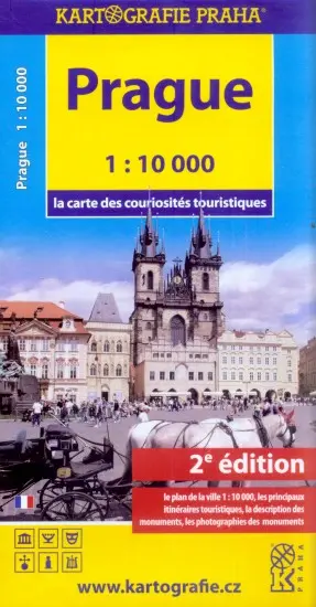 Prague - la carte des couriosités touristiques /1:10 tis.