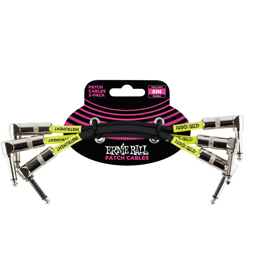 Ernie Ball 6" Patch Cable Black 3 Pack