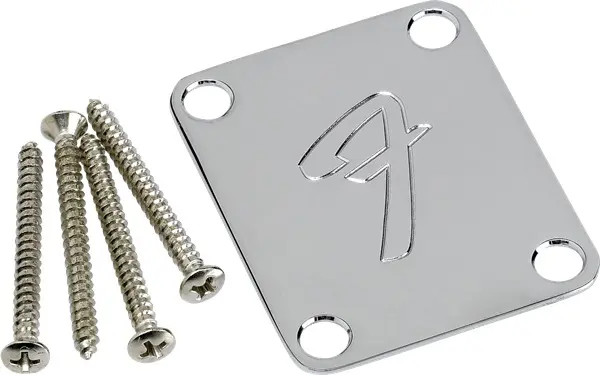 Fender 4-Bolt Vintage-Style Neck Plate F Logo Chrome