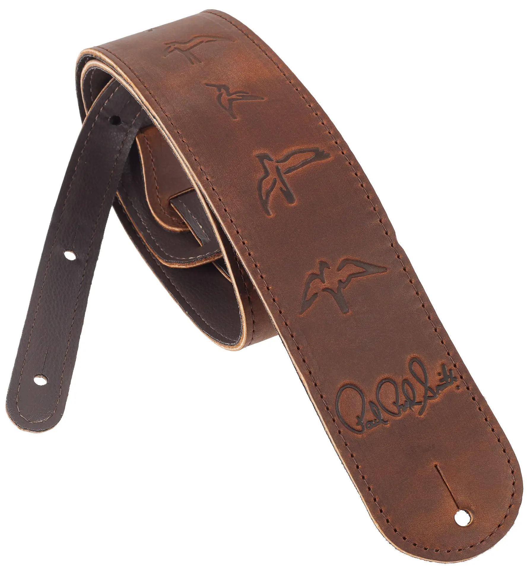 PRS Leather Birds Strap Distressed Brown