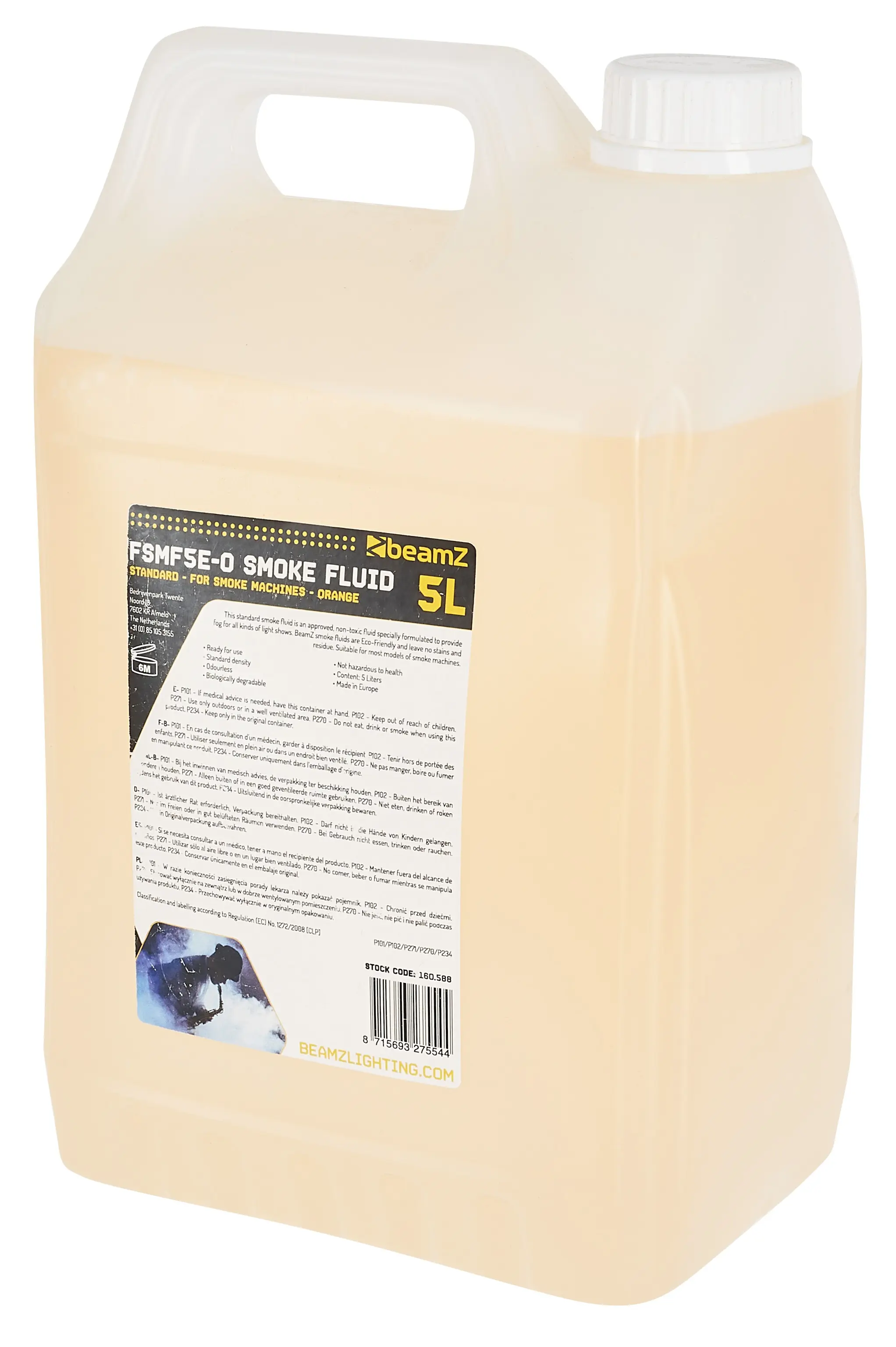 Beamz ECO,kapalina do zařízení na výrobu dýmu, eko, 5 l, oranžová