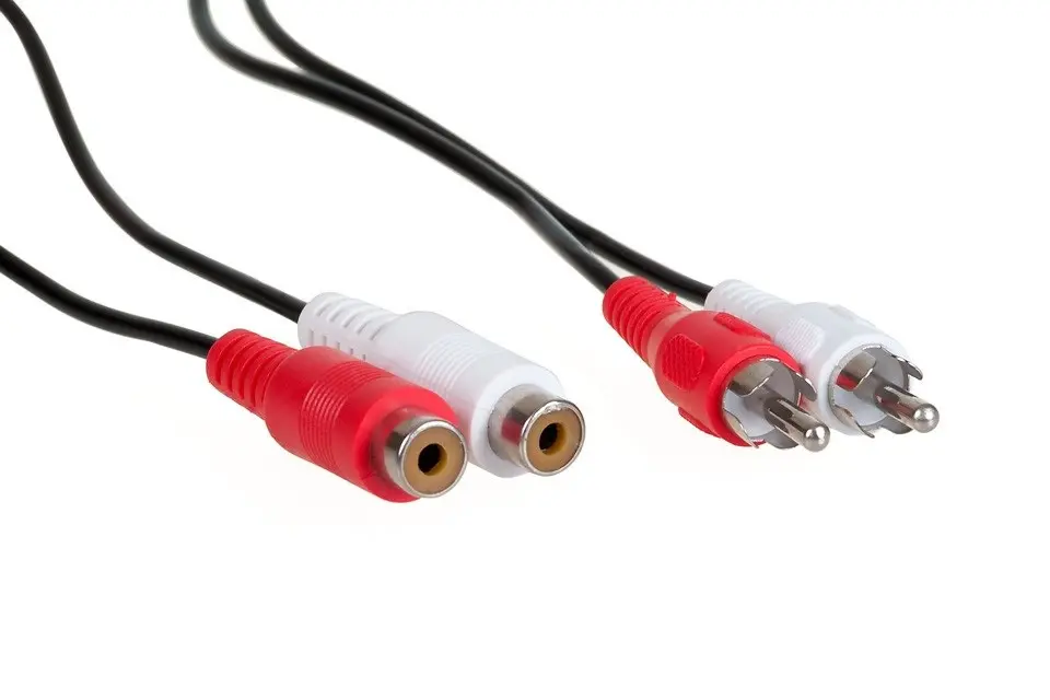 KAS025 - stereo audio prodlužovací kabel 2,5 m s konektory 2 x RCA (M) - 2 x RCA (F)