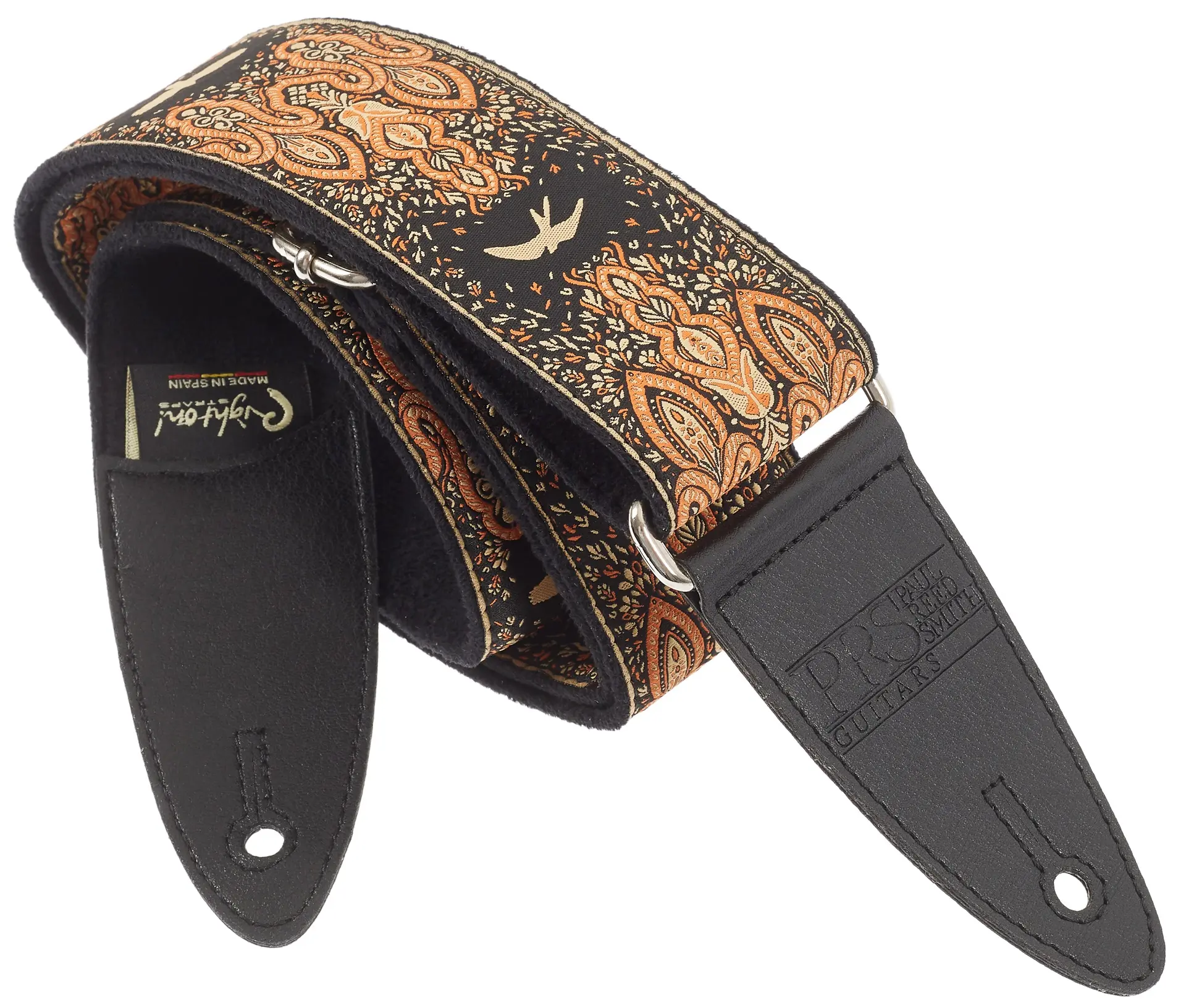 PRS 2" Guitar Strap Custom Jacquard Birds Fleur Peach