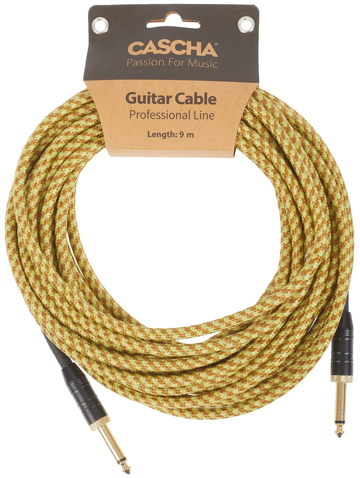 Cascha Professional Line Guitar Cable Straight Tweed Natural 9 m