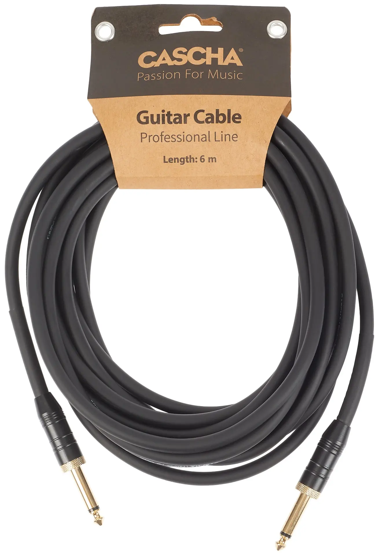 Cascha Professional Line Guitar Cable Straight Black 6 m