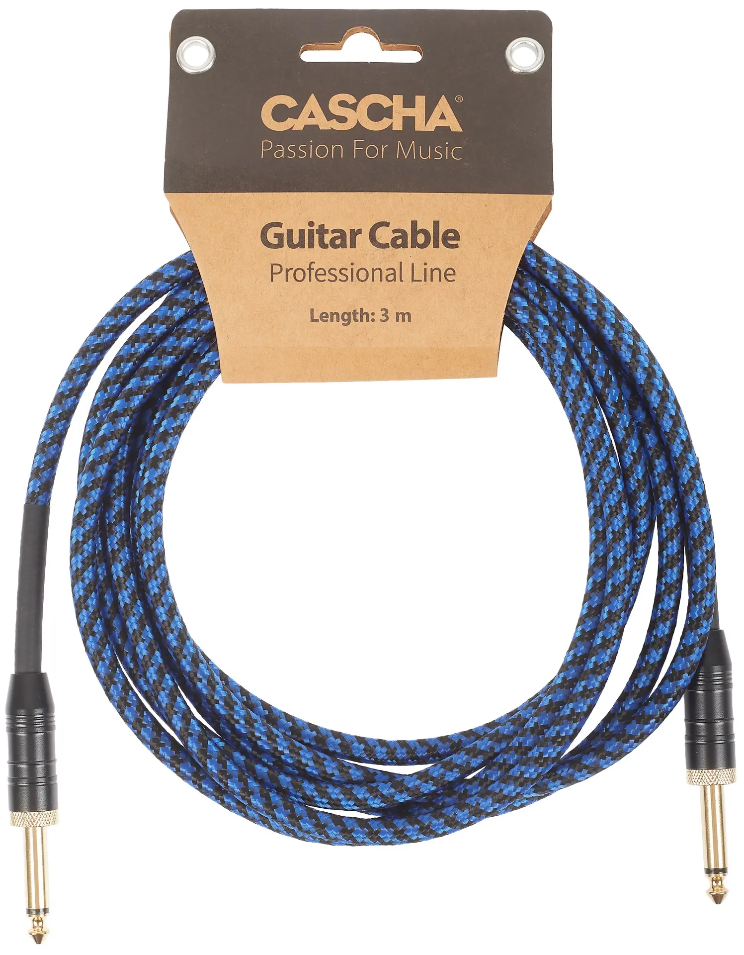 Cascha Professional Line Guitar Cable Straight Tweed Blue 3 m