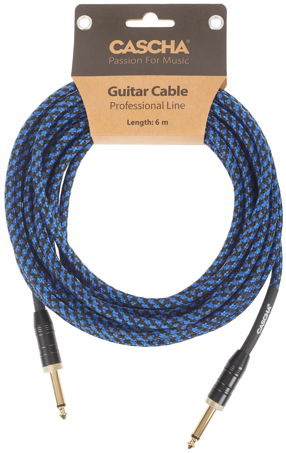 Cascha Professional Line Guitar Cable Straight Tweed Blue 6 m