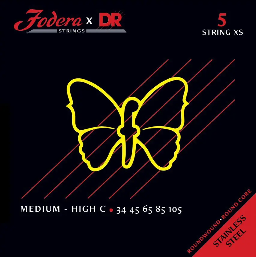 DR Strings Fodera Nickel 5 Medium XS High C 34105