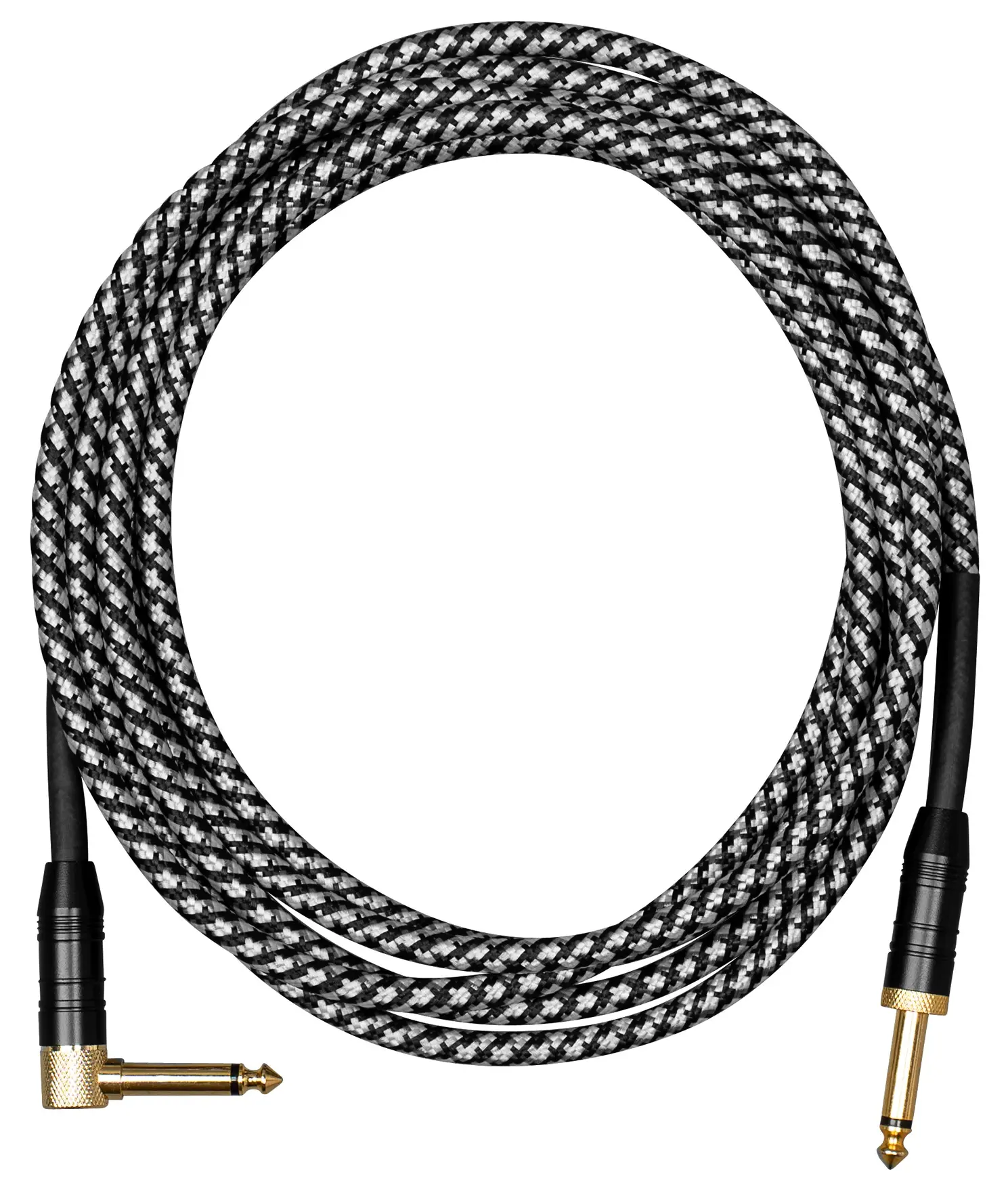 Cascha Professional Line Guitar Cable Angled Tweed Black 9 m