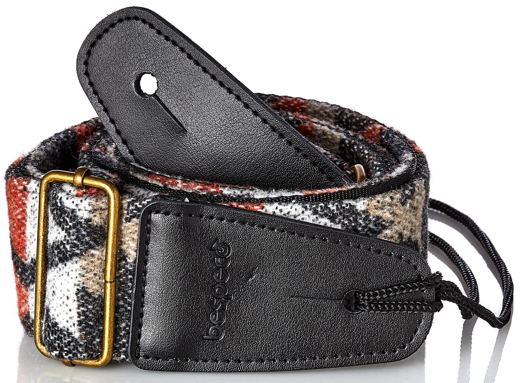 Bespeco Vintage style Strap Black Pattern Wool/Polyester Metal Buckle