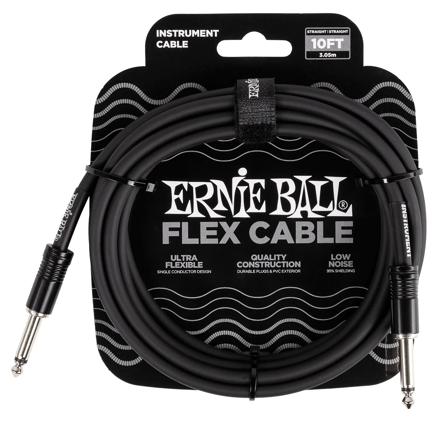 Ernie Ball Flex Instrument Cable Straight/Straight 10ft Black