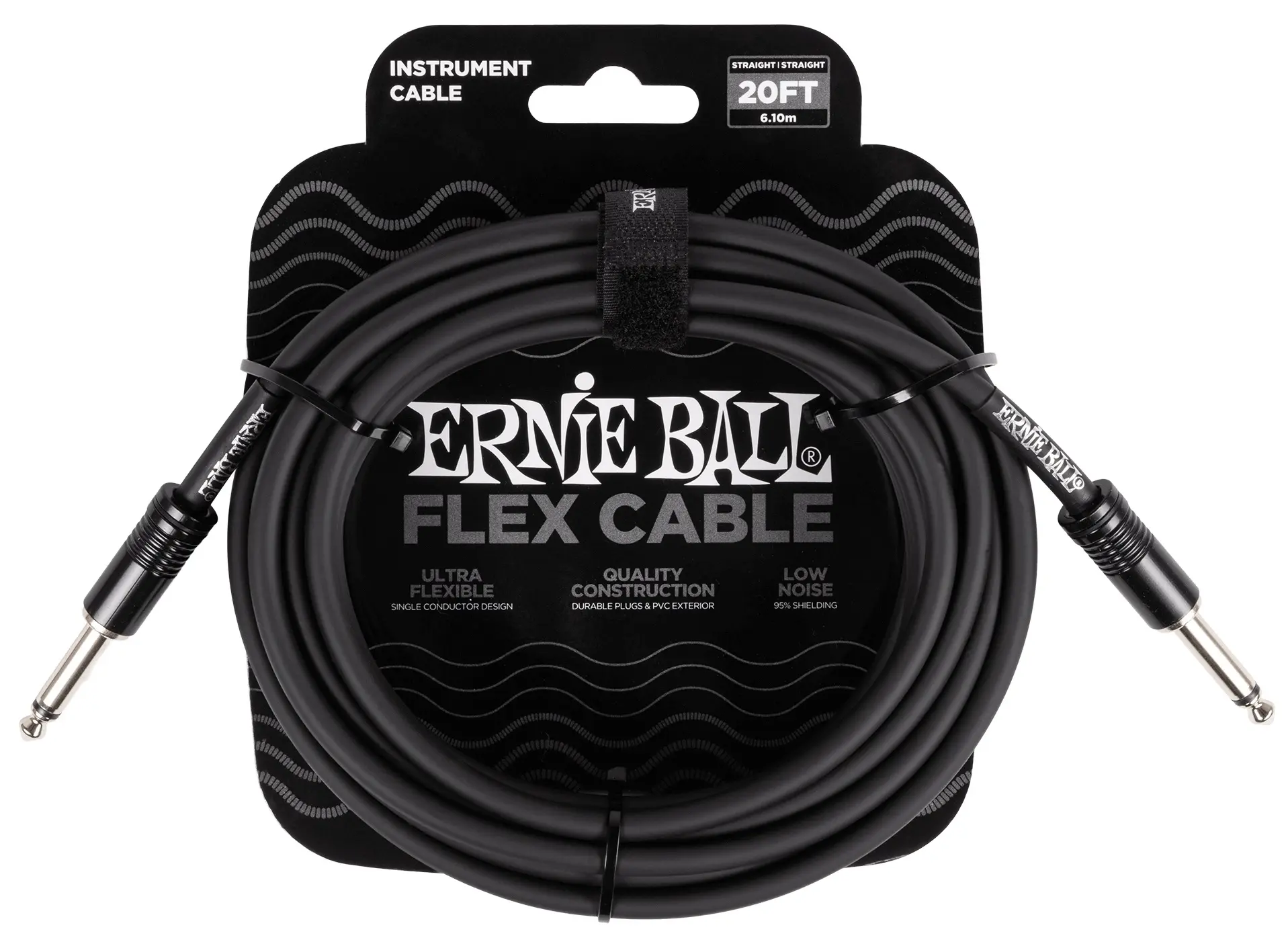 Ernie Ball Flex Instrument Cable Straight/Straight 20ft Black