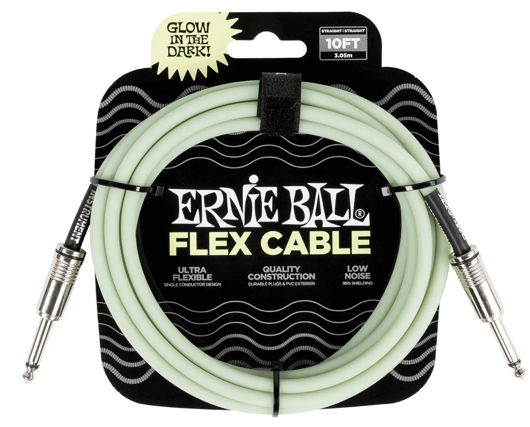 Ernie Ball Flex Instrument Cable Straight/Straight 10ft Glow in Dark