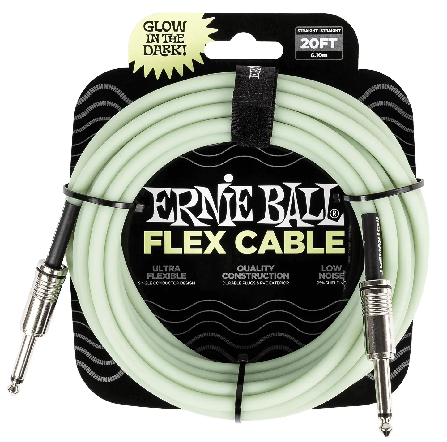 Ernie Ball Flex Instrument Cable Straight/Straight 20ft Glow in Dark