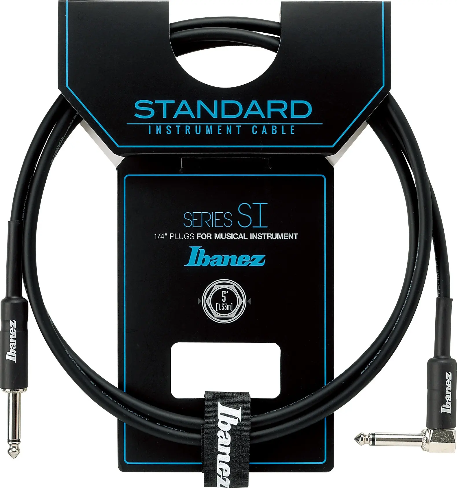 Ibanez Instrument Cable 1,52m Black Straight & Right Angled Plugs
