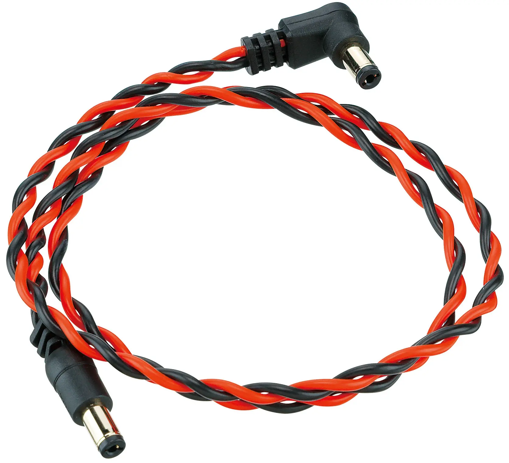 Ibanez Twisted DC Cable Black & Neon Red Length 24" Straight & Angled