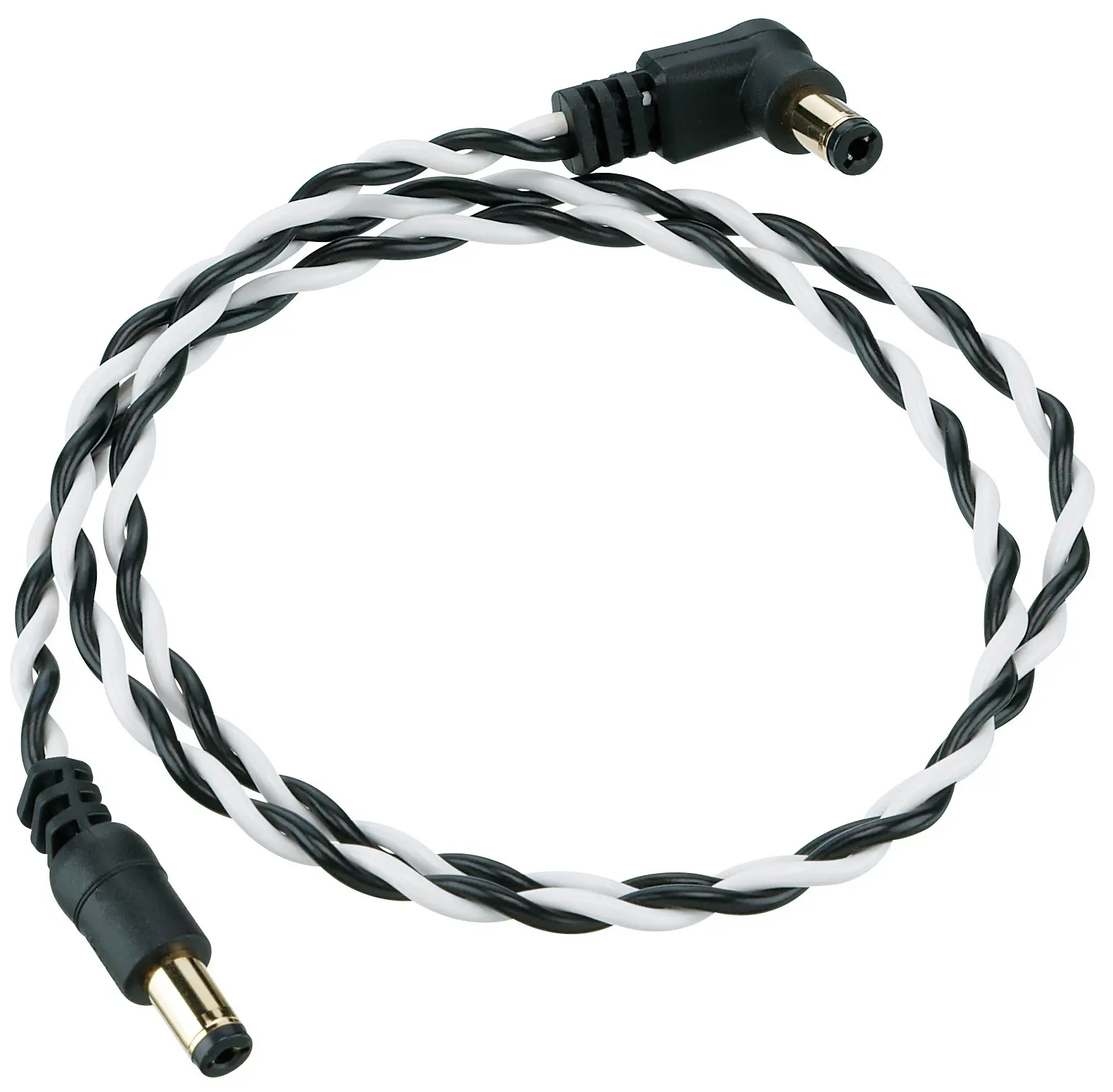 Ibanez Twisted DC Cable Black & White Length 24" Straight & Angled Plu