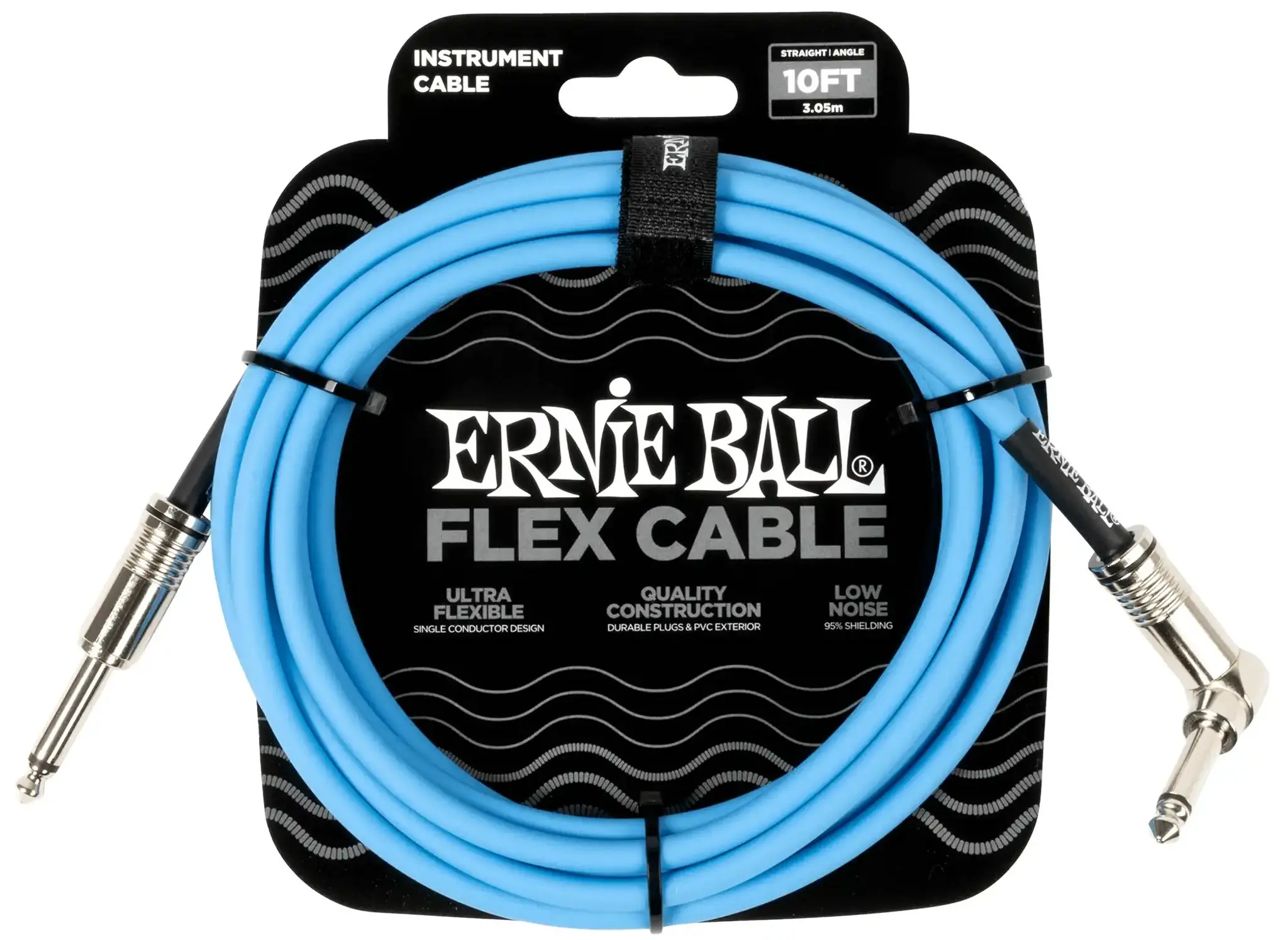 Ernie Ball Flex Instrument Cable Straight/Angle 10ft Blue