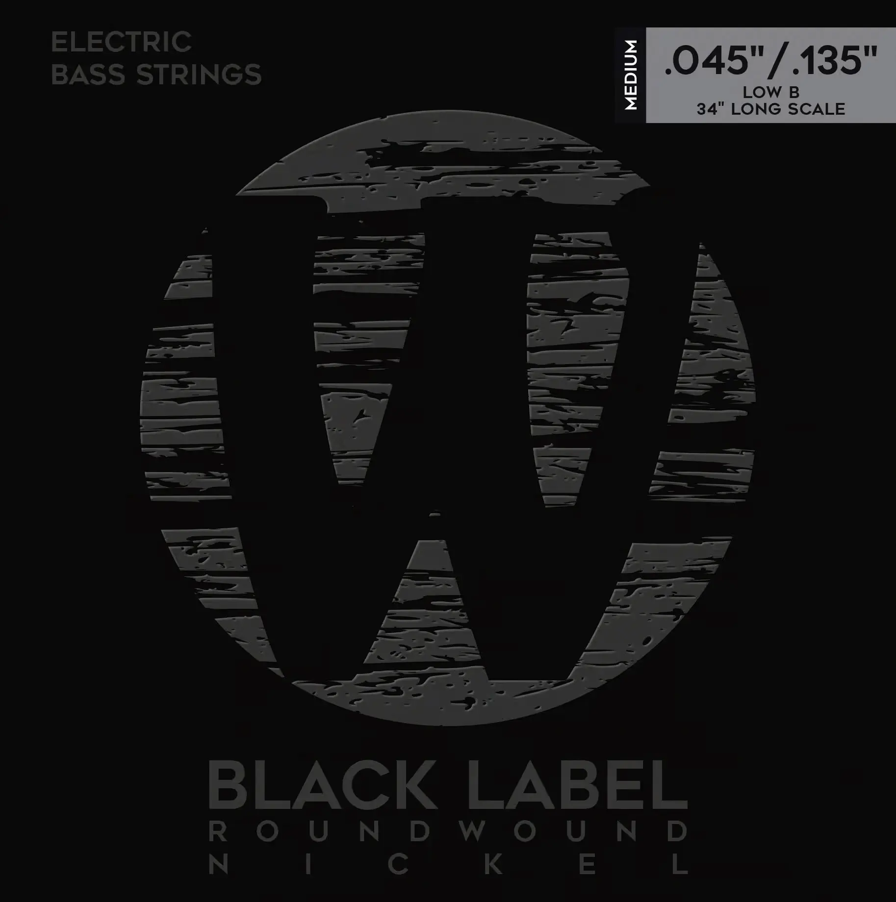Warwick Black Label Nickel-Plated Steel 5 Low B Medium .045-.135