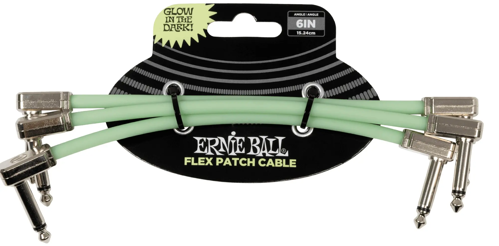 Ernie Ball Flex Patch Cable 6in Glow in Dark 3 Pack
