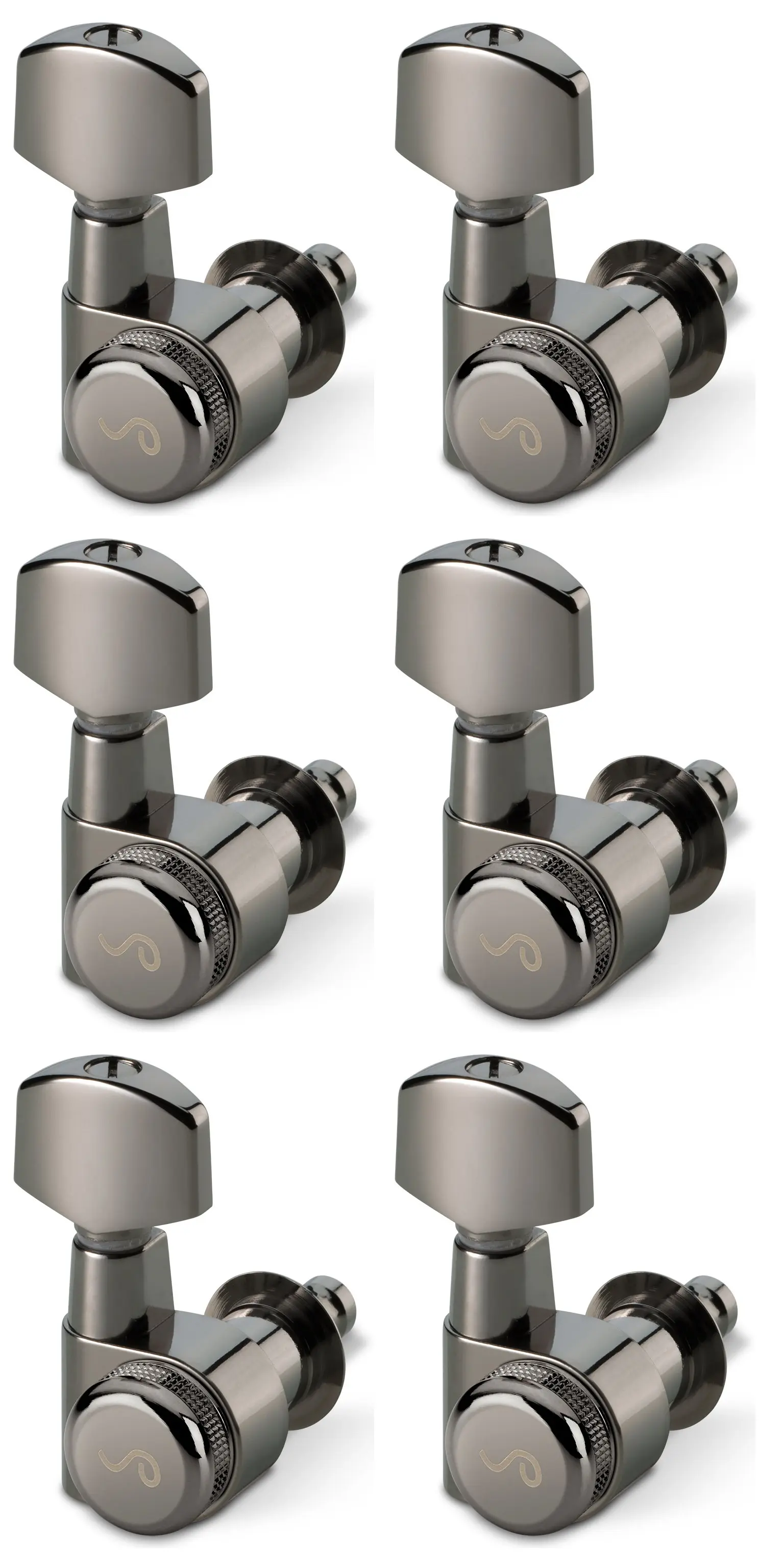 Schaller M6 Pin 6 left Ruthenium Locking Staggered 19,5 + 21,0