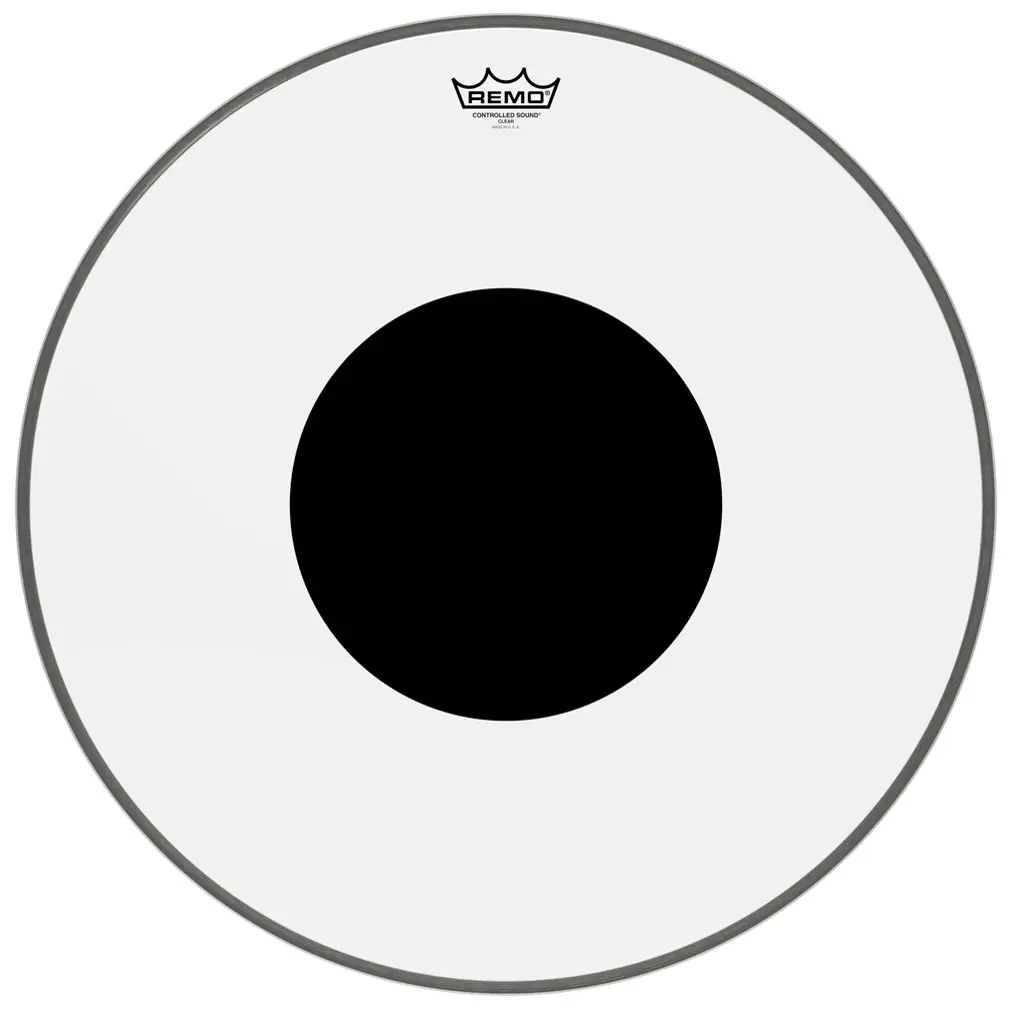 Remo 22" Controlled Sound Clear Black Dot