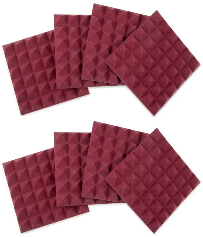 Gator Frameworks 12x12 Acoustic Pyramid Panel Burgundy 8 Pack