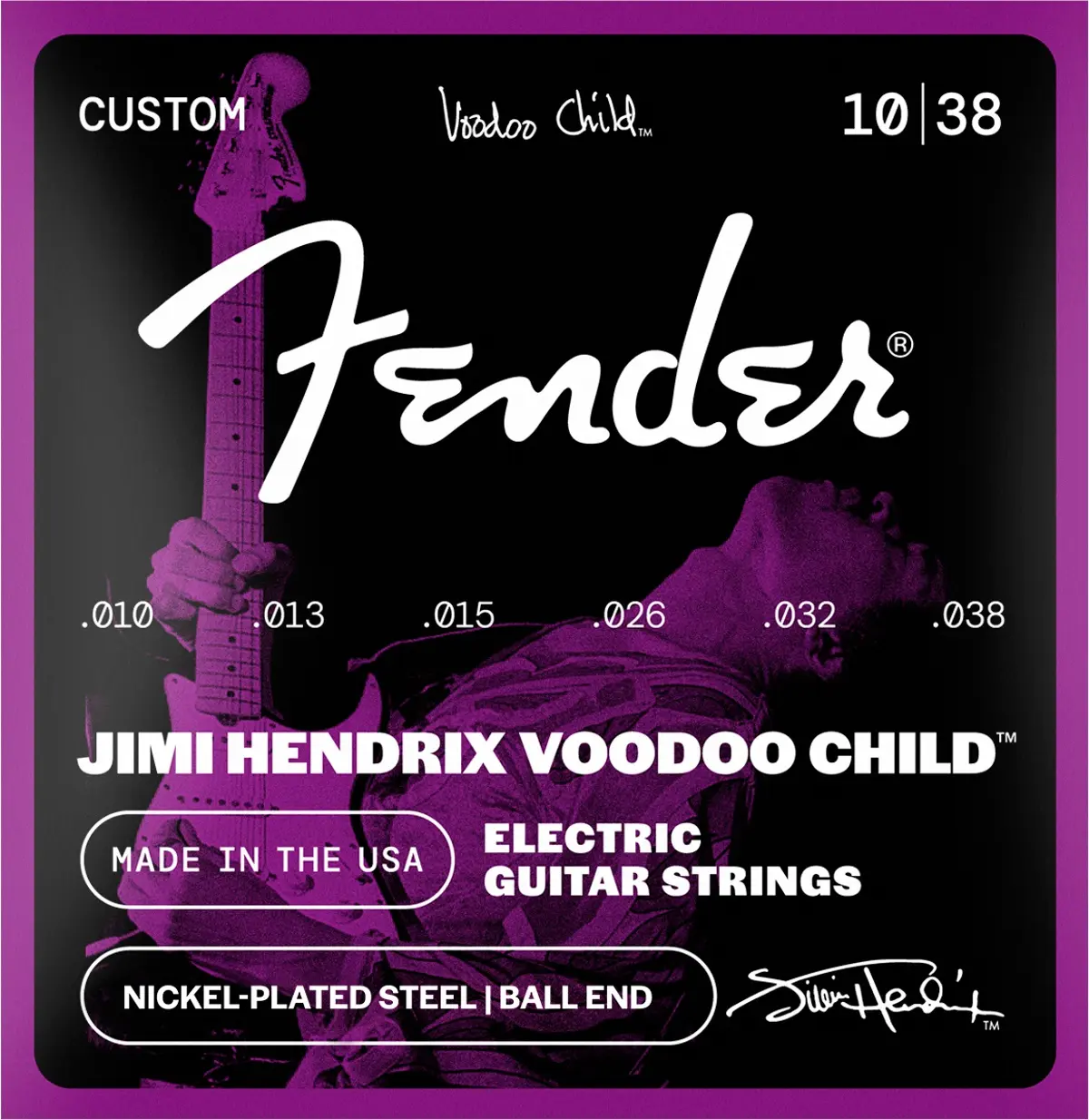 Fender Hendrix Voodoo Child Ball End Nickel Plated Steel 10-38