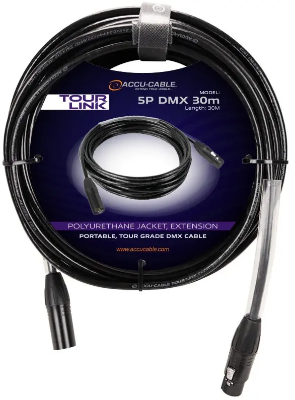 Accu cable Tour Link 5P DMX 30m