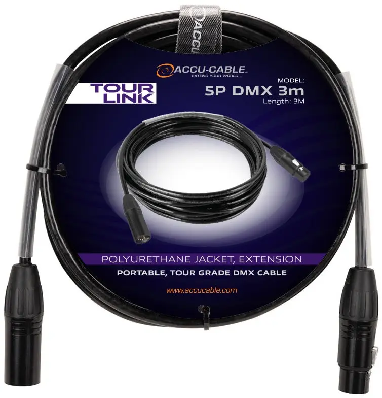 Accu cable Tour Link 5P DMX 3m
