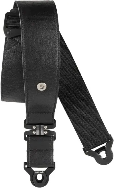 D'Addario Comfort Black Leather Auto Lock Swivel Strap