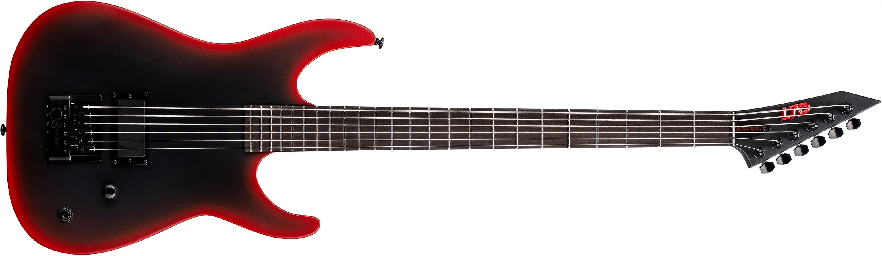 ESP LTD M-6 Baritone ET Black Metal ET II Black Redburst Satin