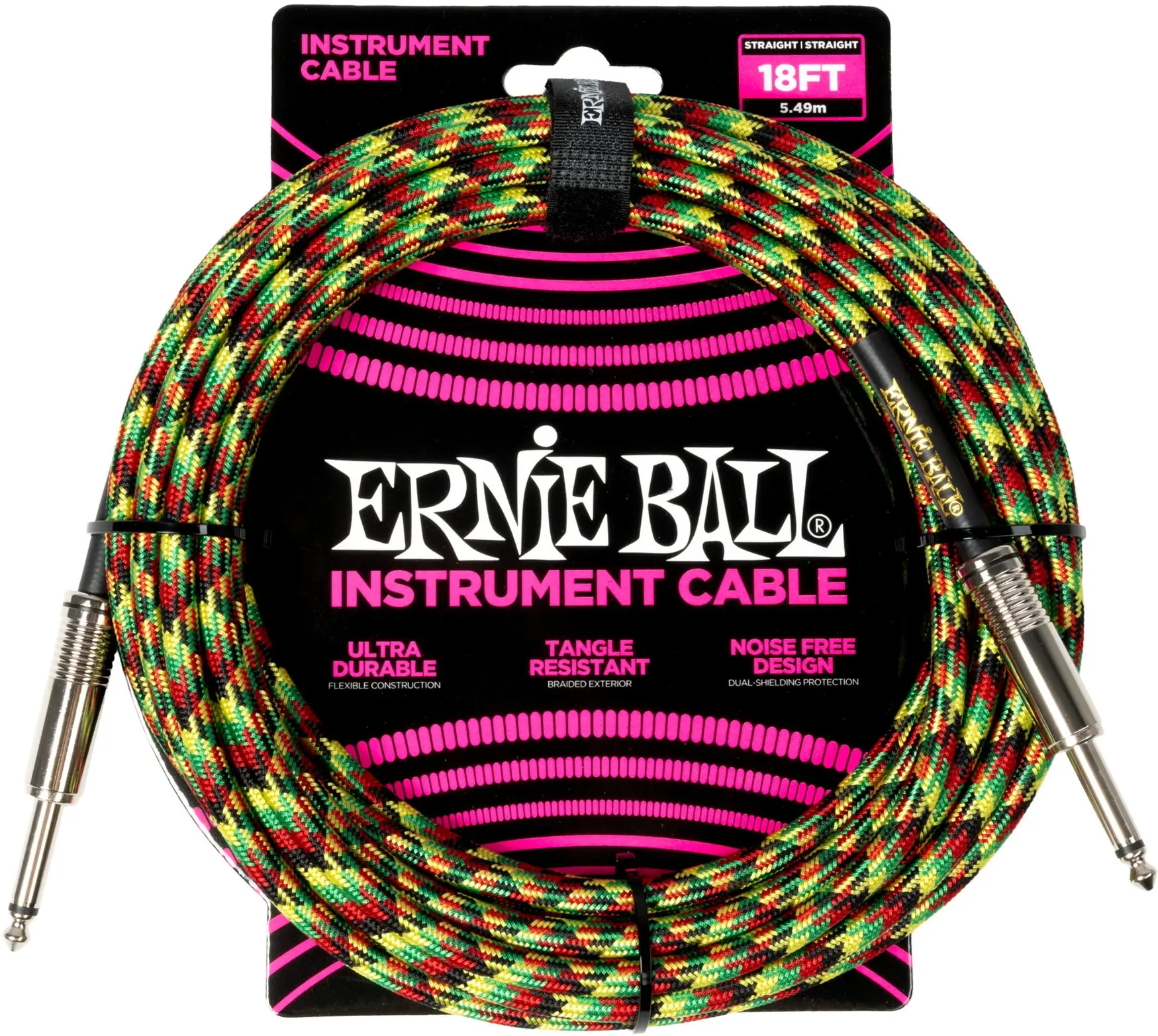 Ernie Ball Braided Instrument Cable Straight/Straight 5,5m Good Vibrat