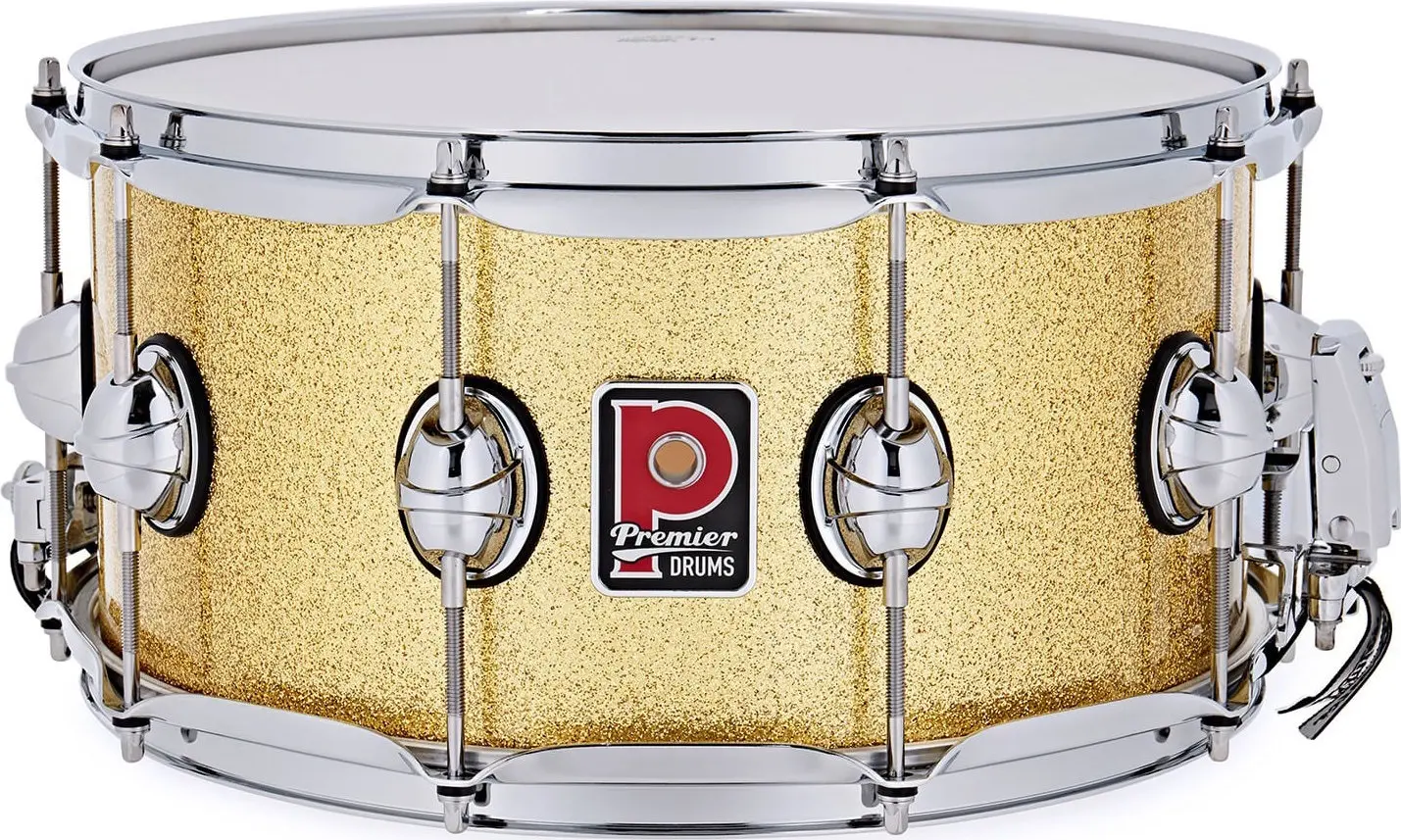 Premier 14" x 7" Genista Classic Snare Drum Vintage Gold Sparkle