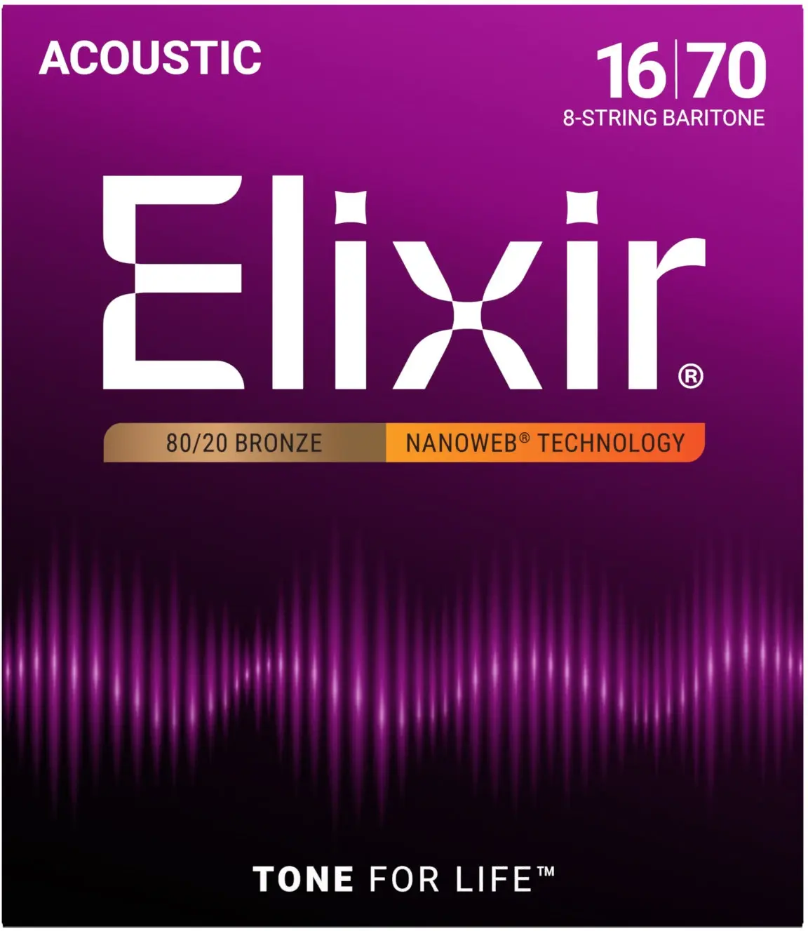 Elixir Nanoweb 80/20 Bronze 8-String Baritone
