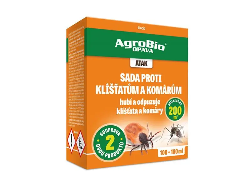 AgroBio ATAK Sada proti klíšťatům a komárům 100 + 100 ml