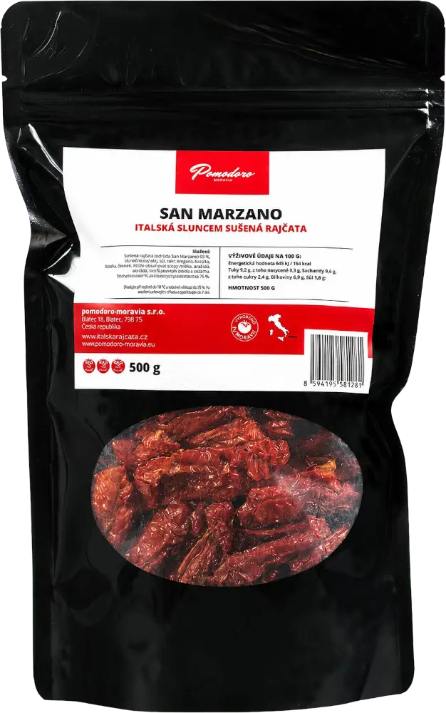 Pomodoro moravia Sušená rajčata v uzavíratelném obalu Pomodoro moravia 500g
