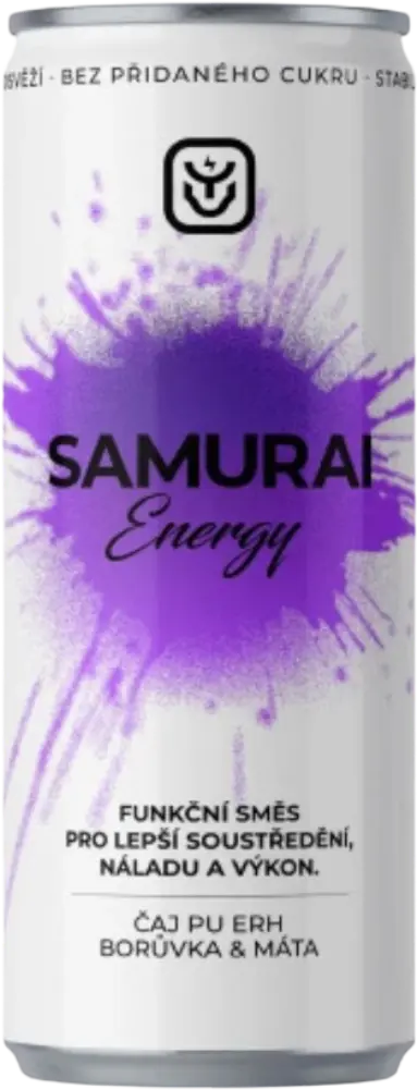 Drink Samurai Energetický nápoj Samurai Pu Erh Borůvka &amp; Máta 0,33l