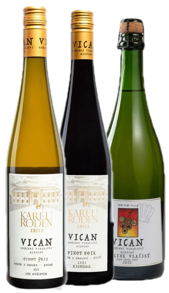 Vinařství Vican Vican Set – Karel Roden a sekt – Tři vína