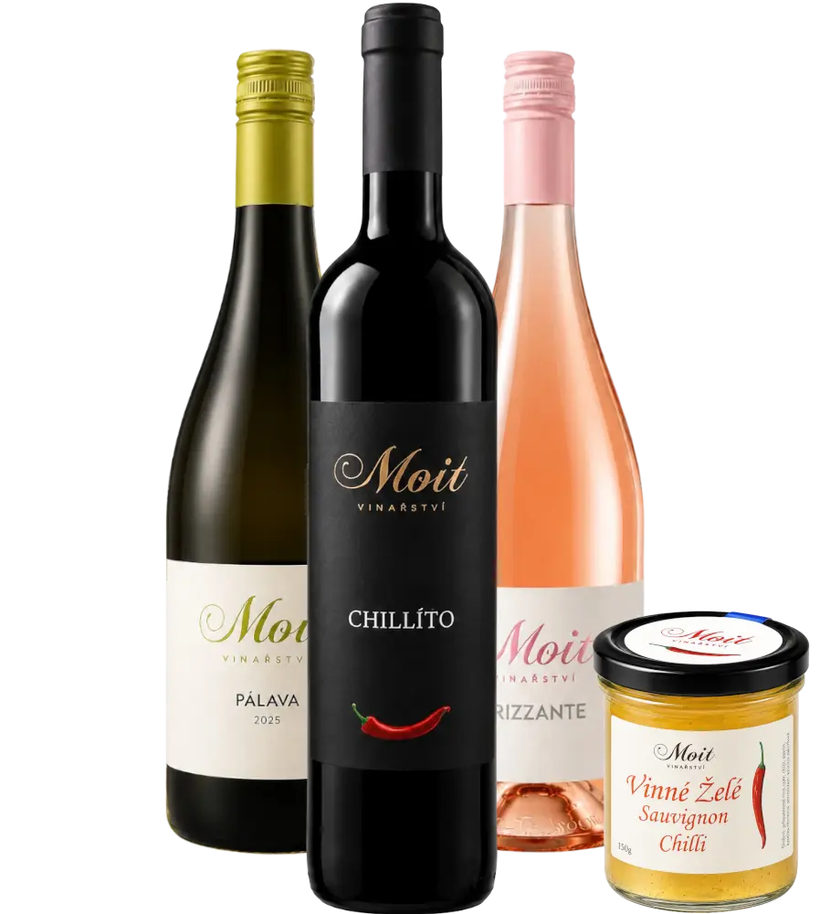 Vinařství Moit Set Moit Rosé, Pálava, Chilli víno a vinné želé