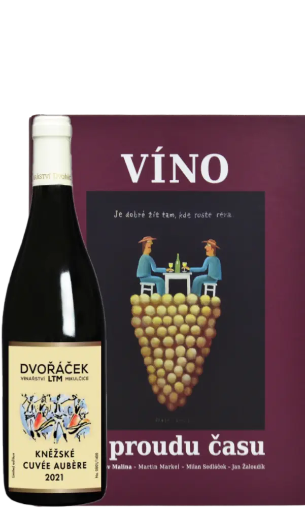 Vinařství Dvořáček Set Dvořáček Cuvée Aubére Pozdní sběr 2021 + Kniha Víno v proudu času