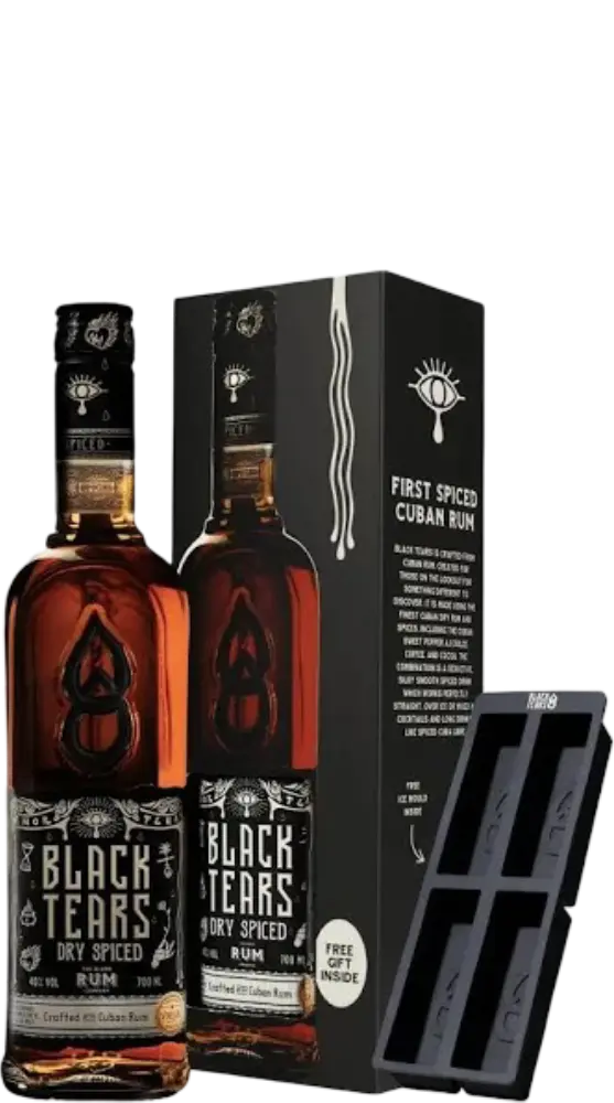 The Island Rum Company Rum Black Tears Dry Spiced 0,7l 40% + Dárkové balení s formou na led